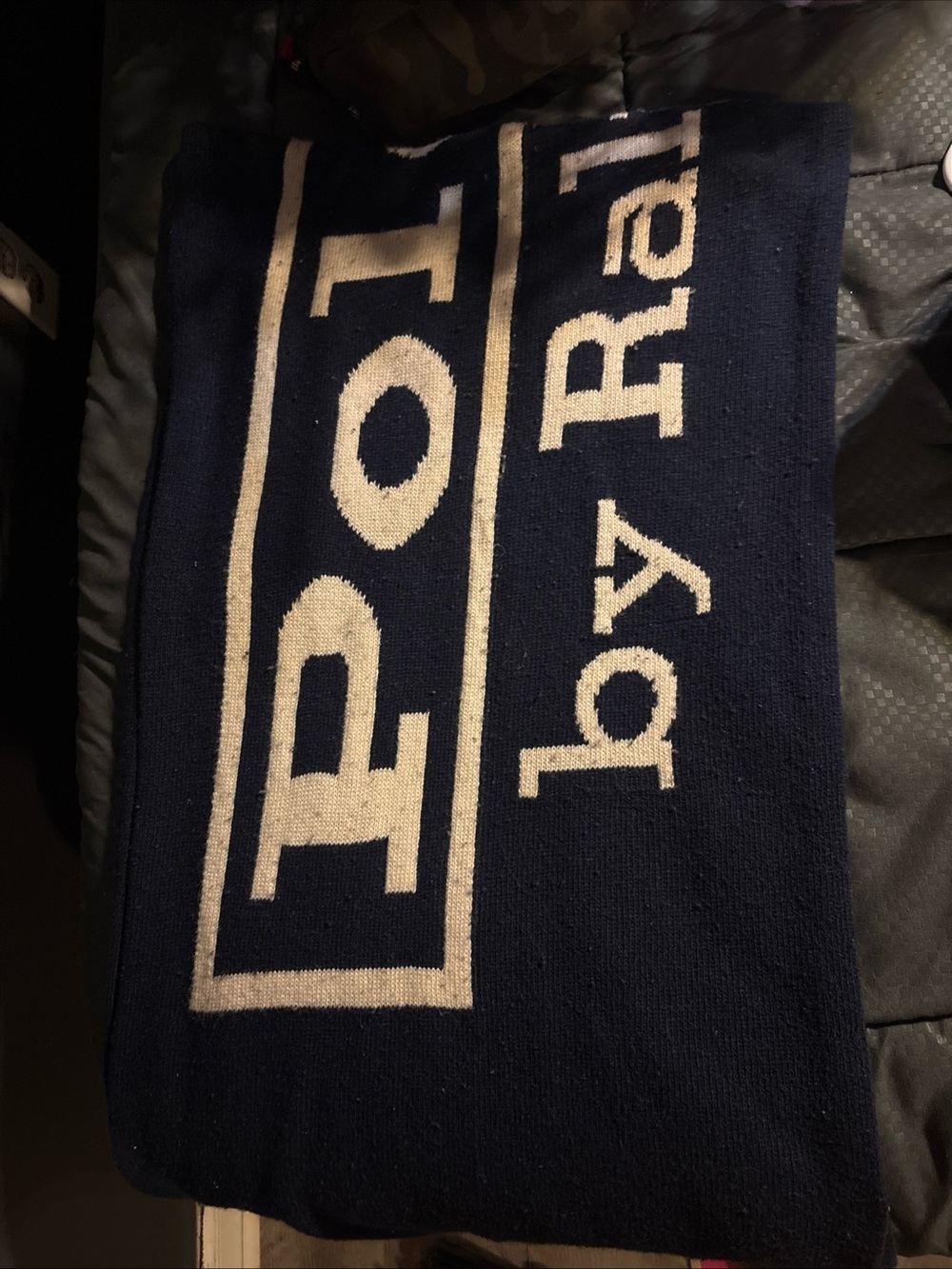Ralph Lauren Navy Crewneck Sweater with White POLO Branding